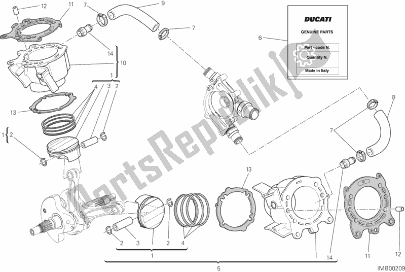 Todas as partes de Cilindros - Pistões do Ducati Diavel Carbon FL Thailand 1200 2018